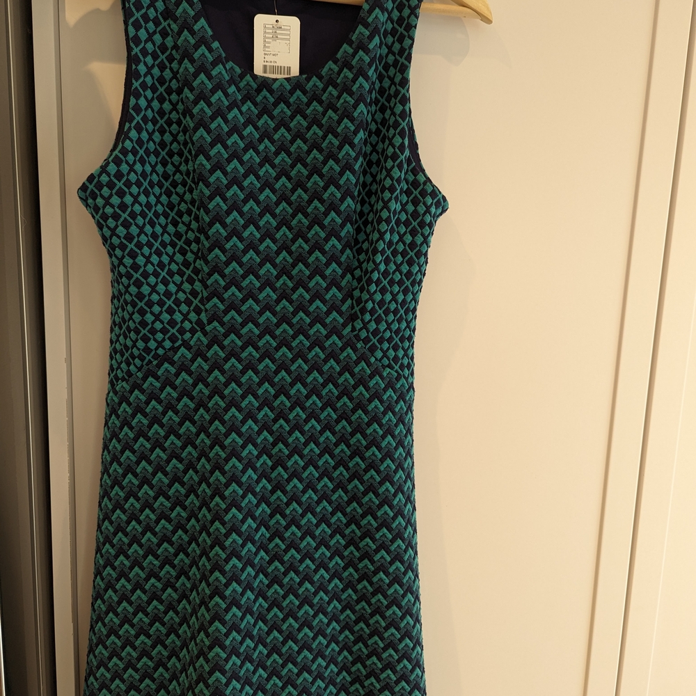 Cooperative Blue A-Line Mini Dress Sleeveless Scoop Neck
